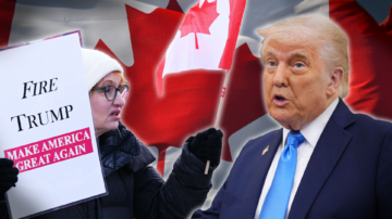 Donald Trump / manifestante canadienne